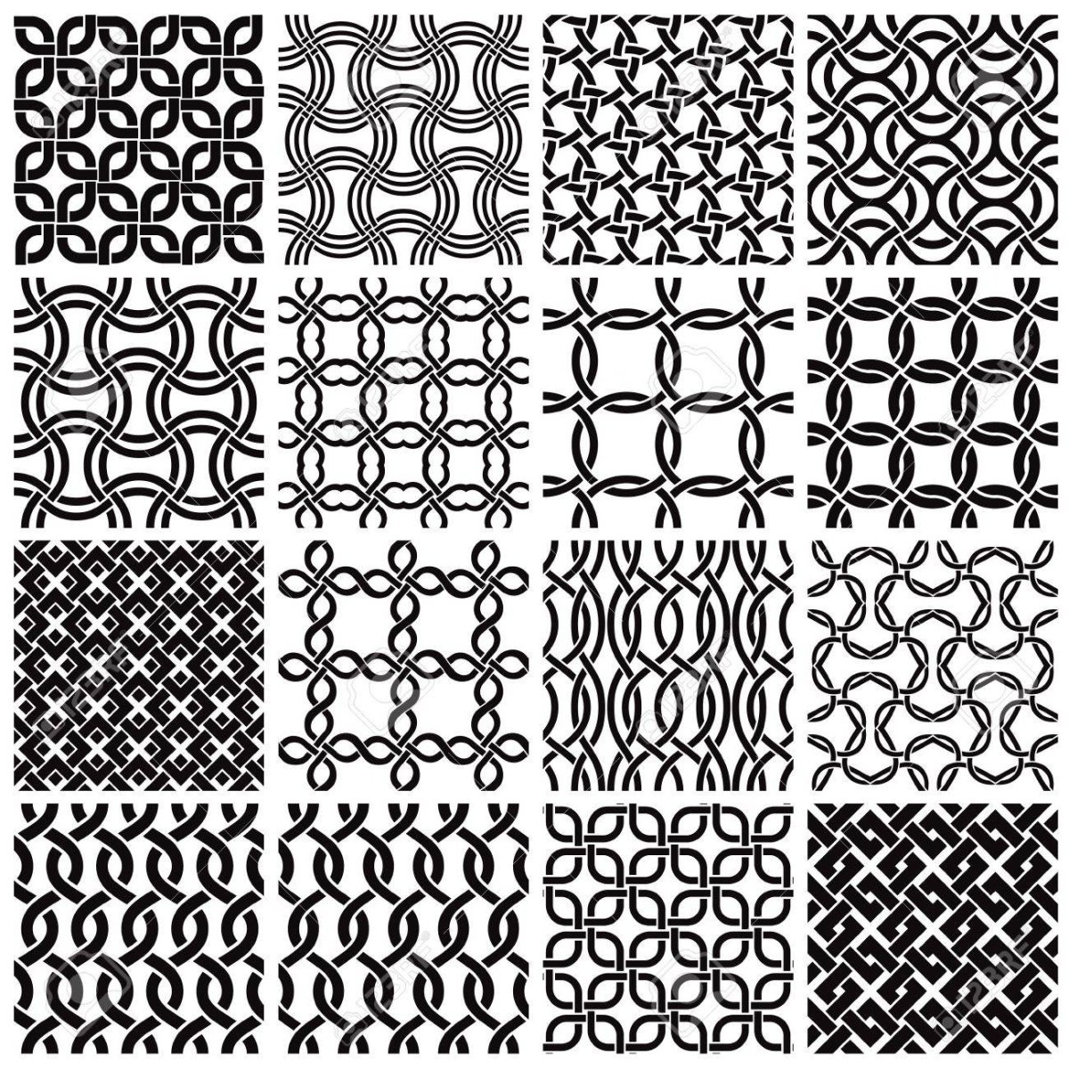 Сетчатый орнамент черно белый