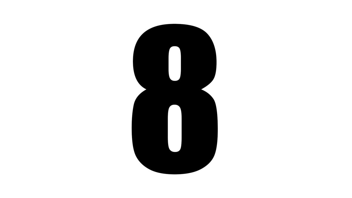 Белые цифры на черном фоне