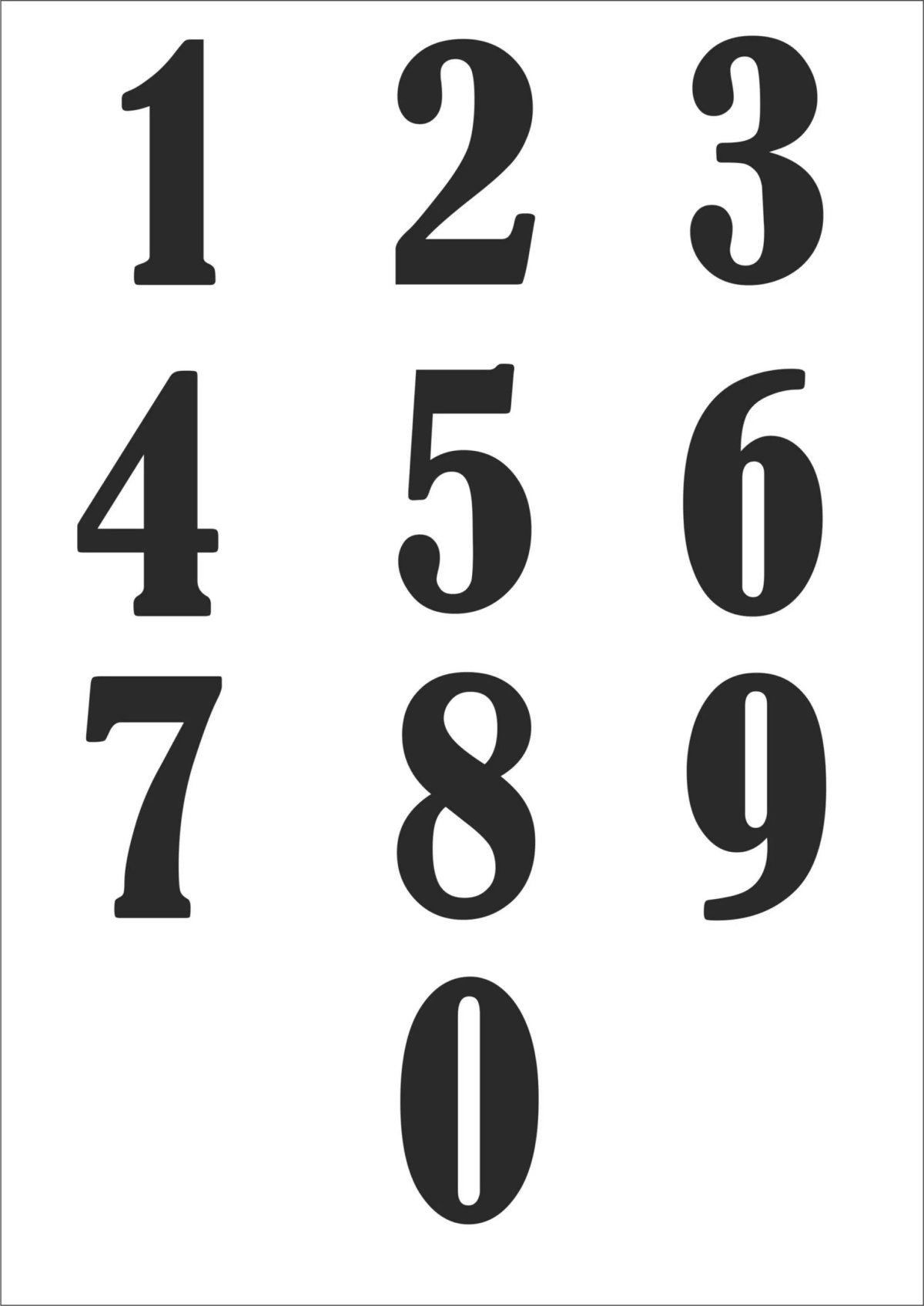 Цифры крупные для печати