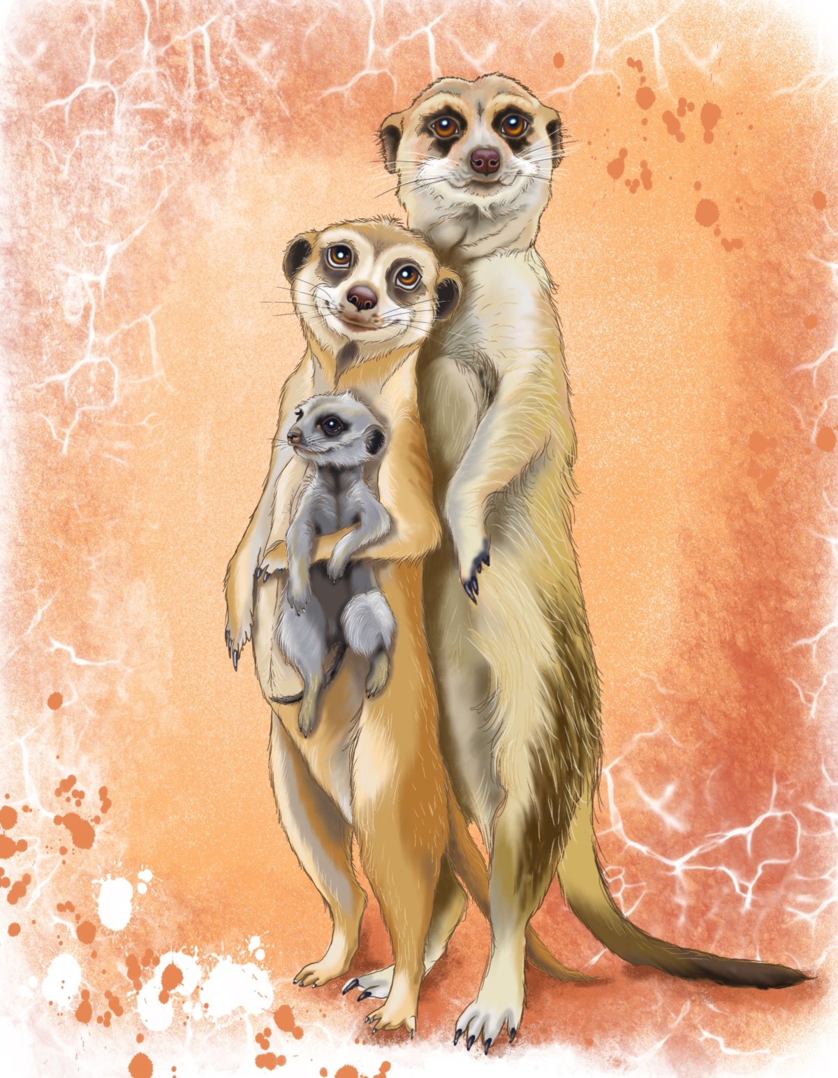 Милые семьи животных