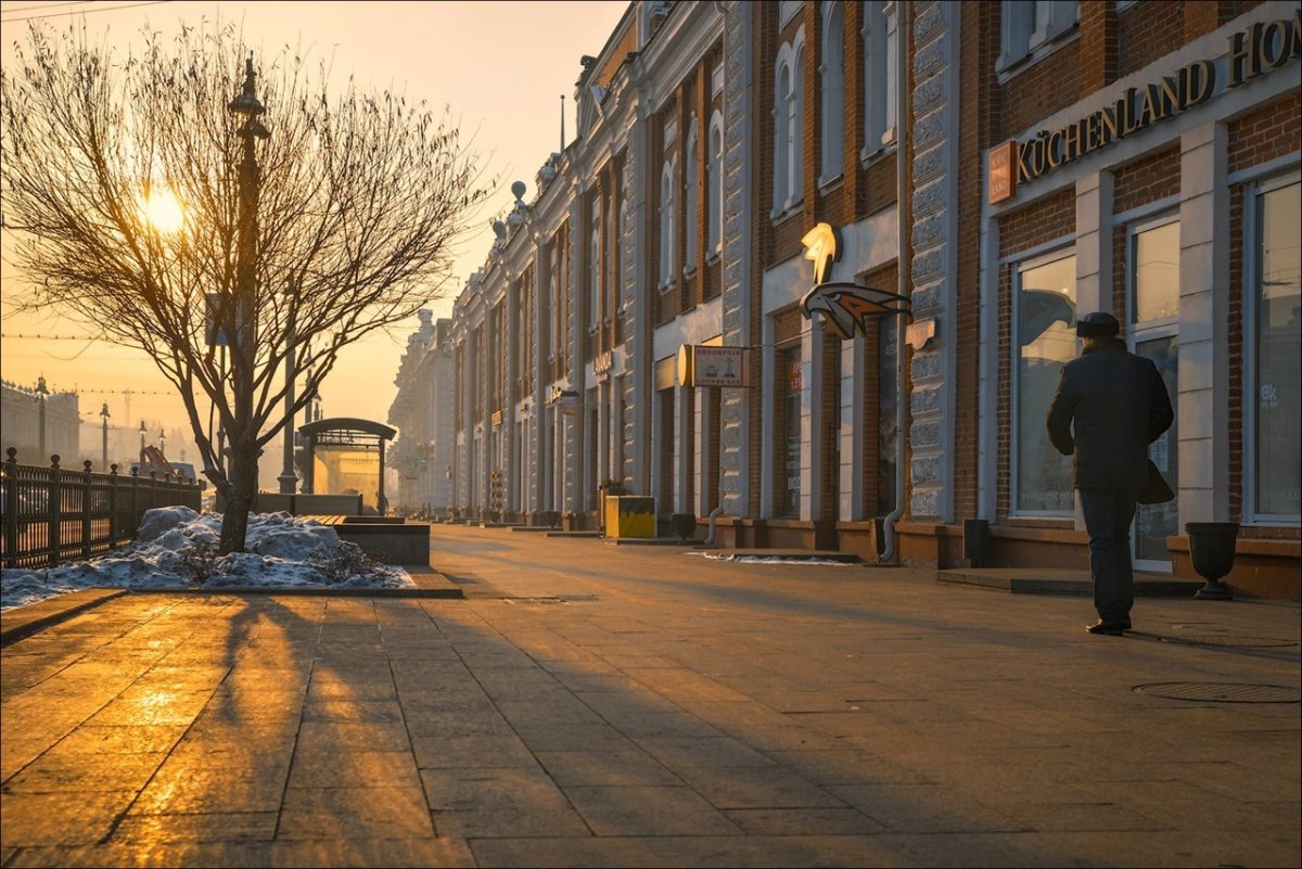 Улица Ленина Омск ночью