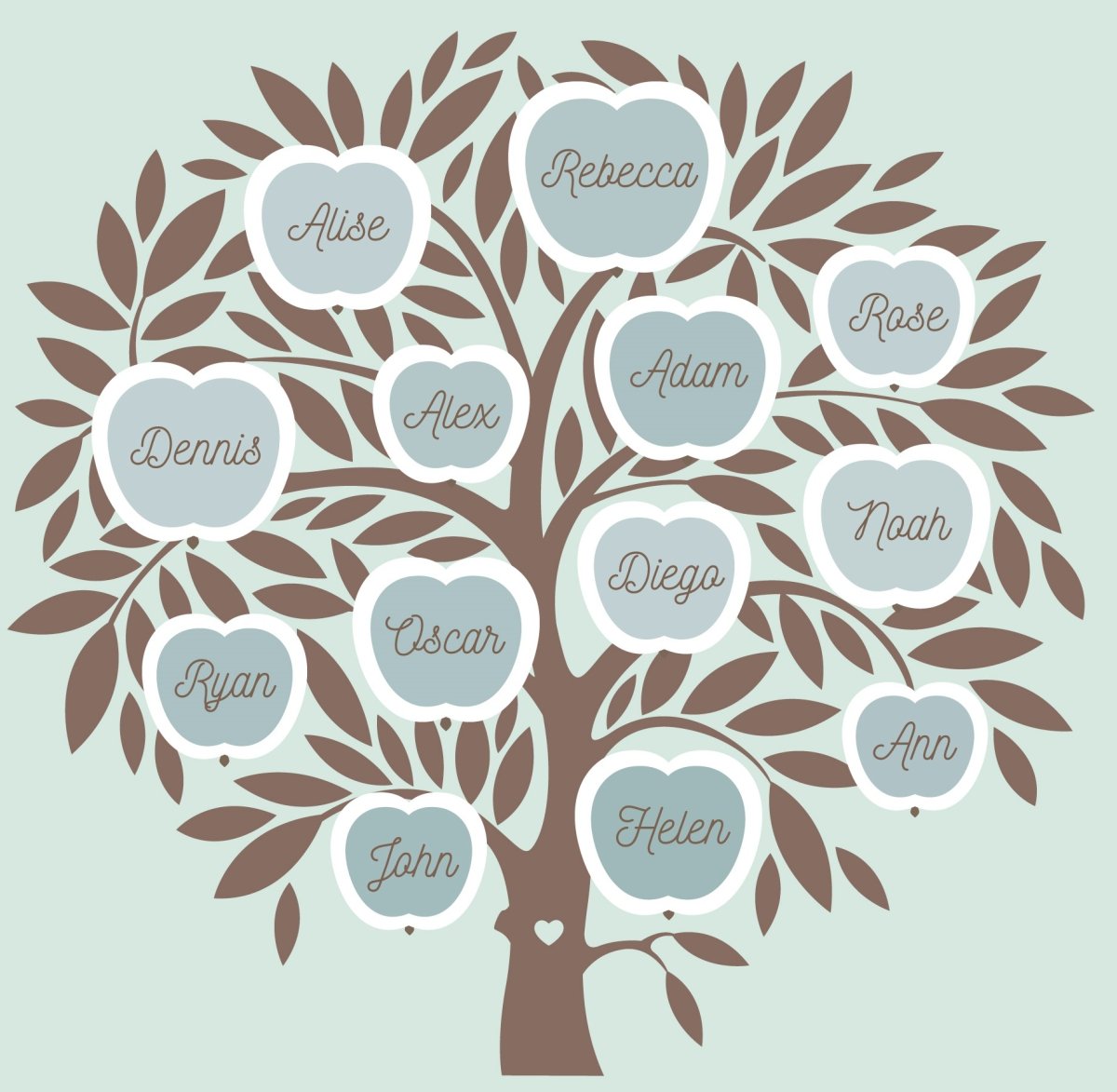 Трафарет генеалогического дерева