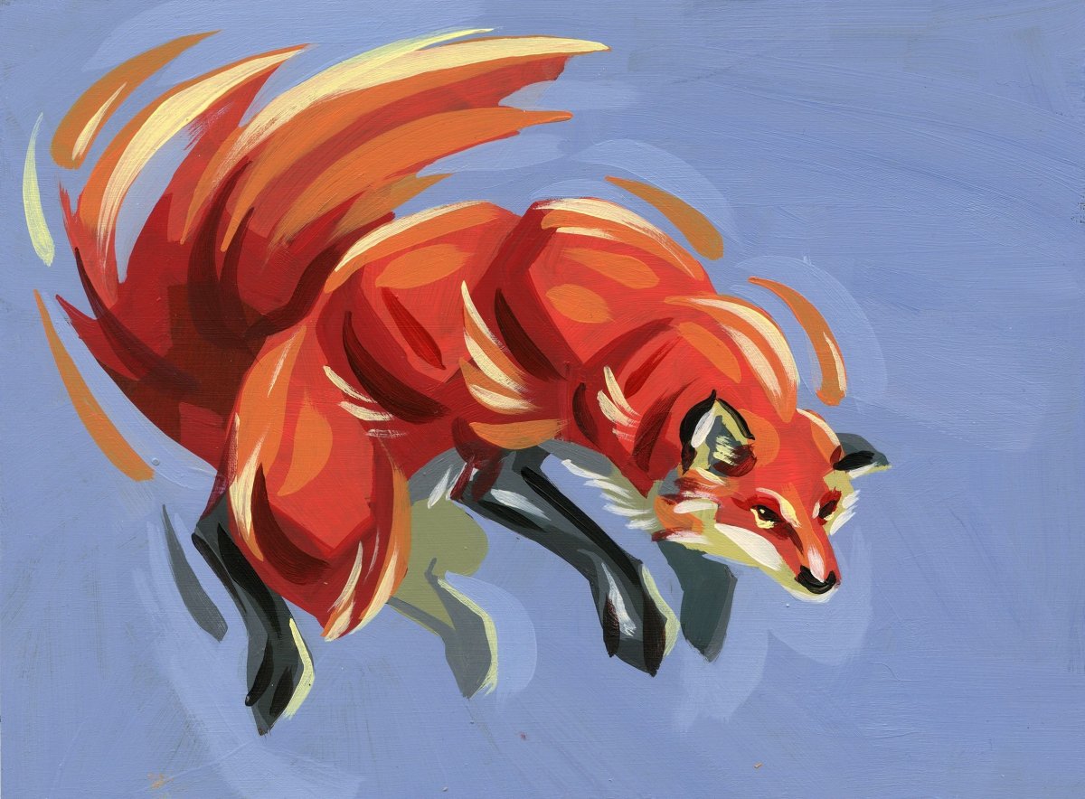 Лиса скалится