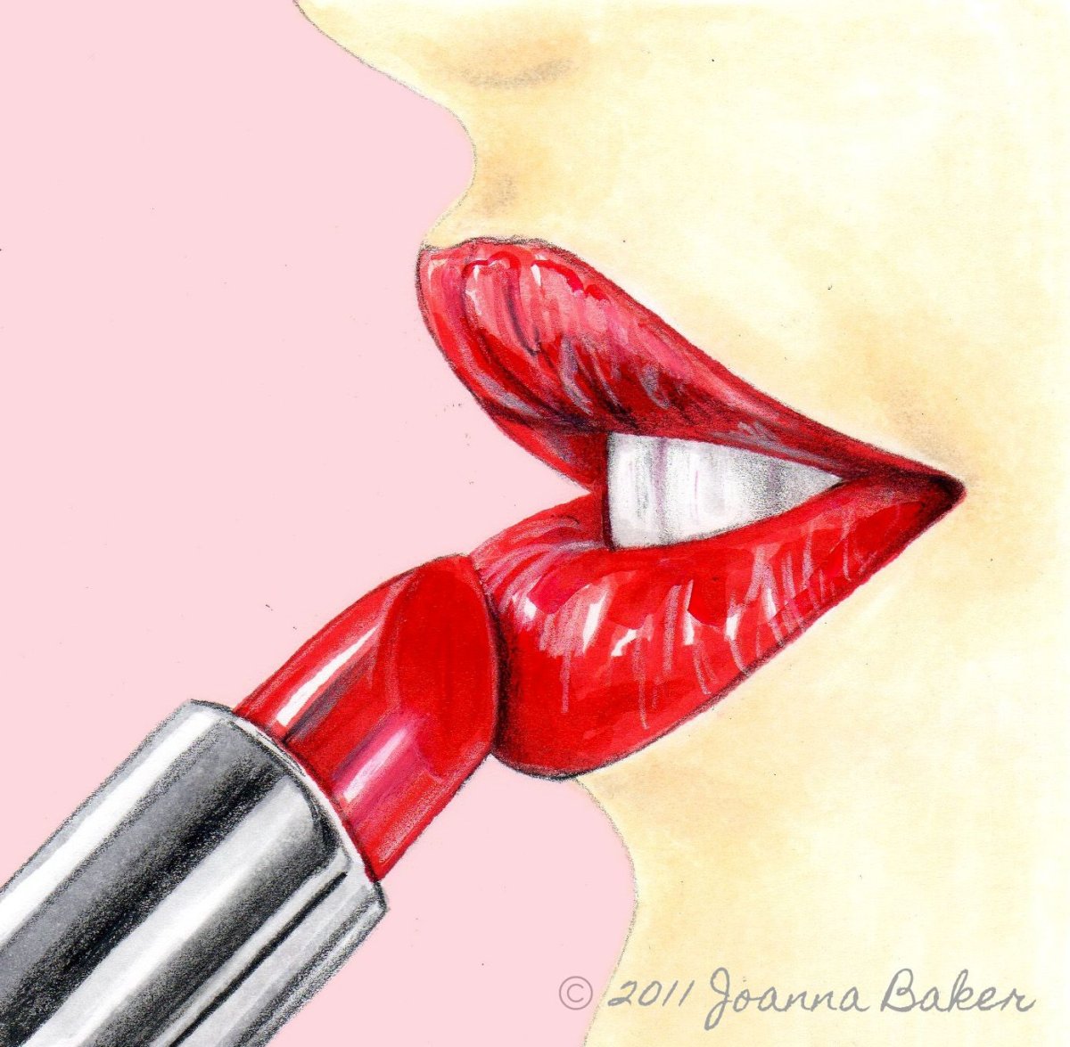 Фон с губами и помадой