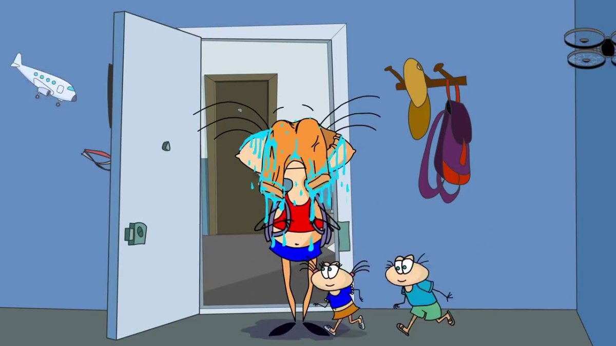 Масяня кормит ко́та