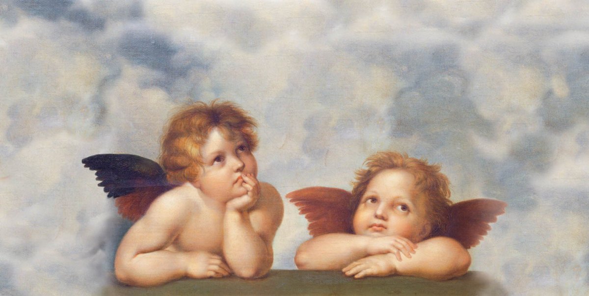 Ангел в небе живопись