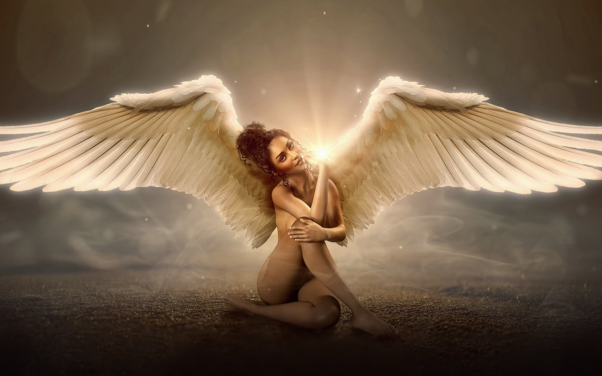 Ангел с крыльями живопись