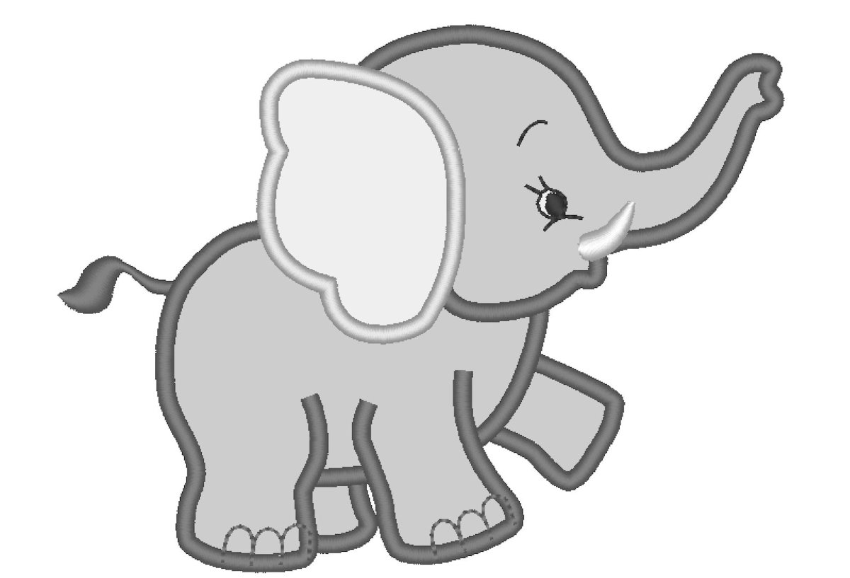 Серый слон для детей