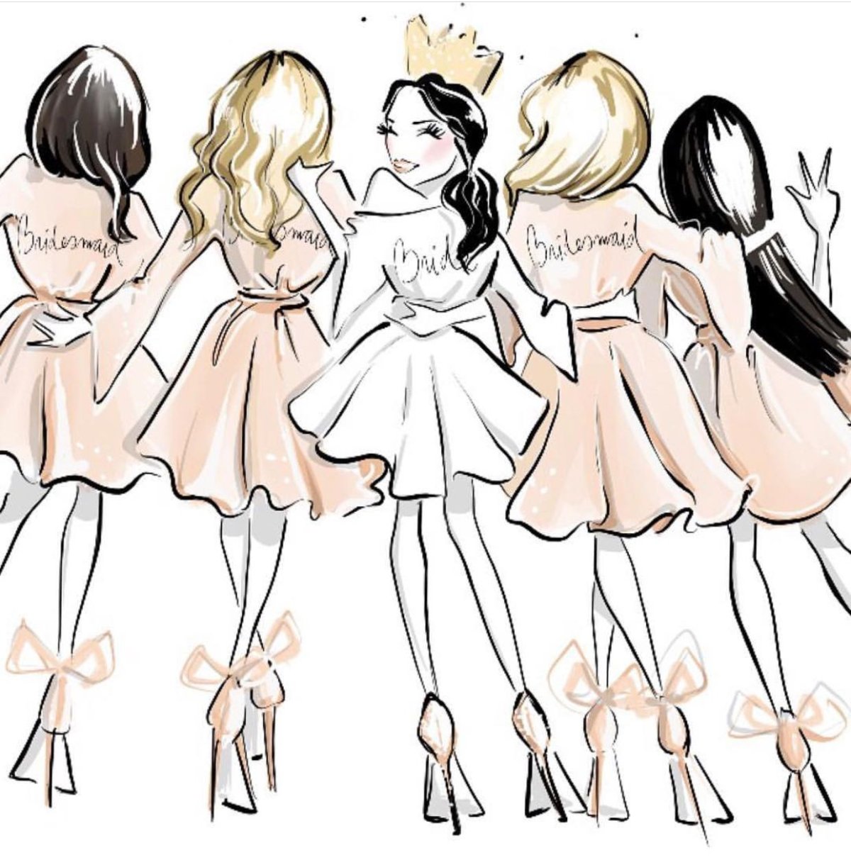 Подруги невесты нарисованная
