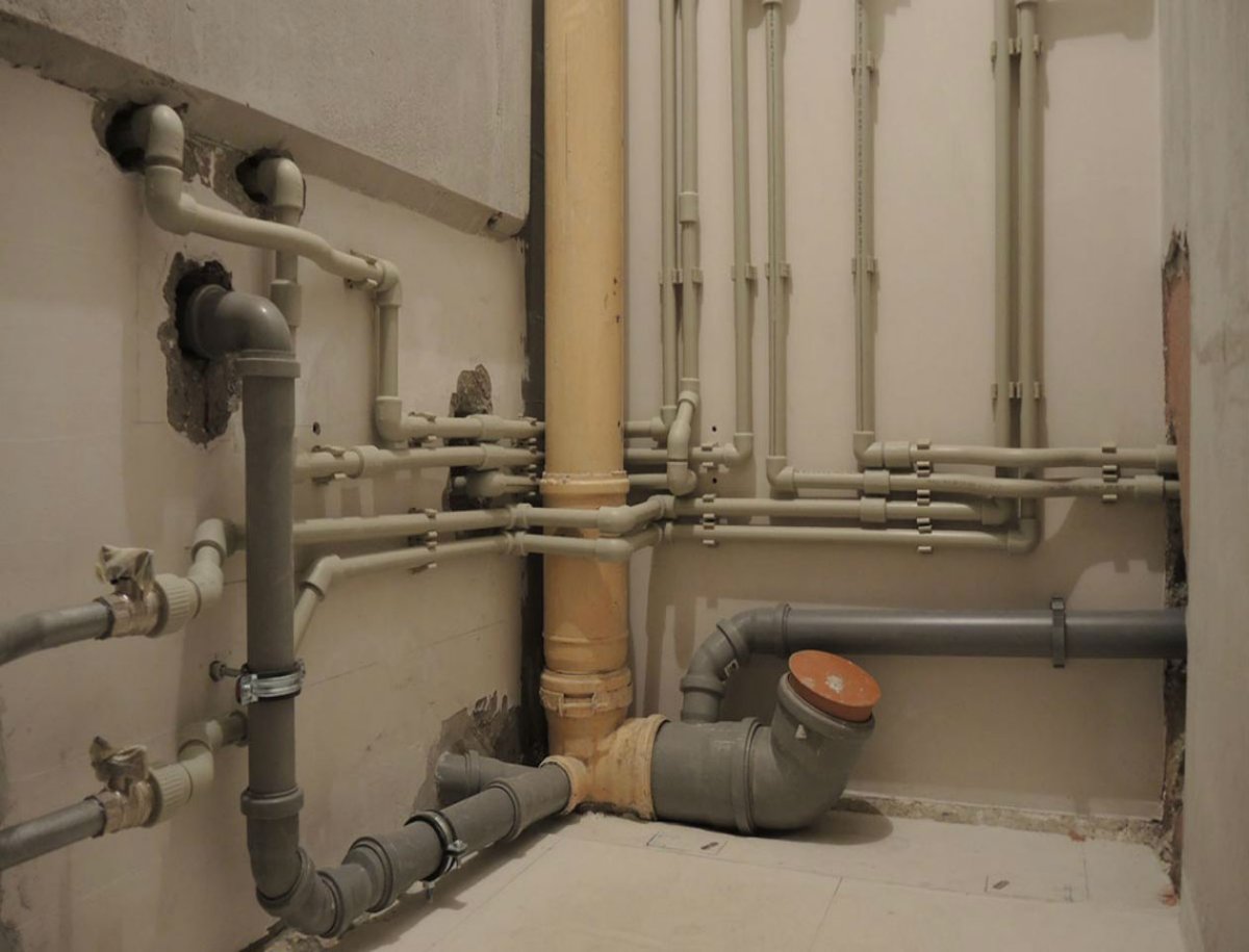 Монтаж труб водоснабжения и канализации