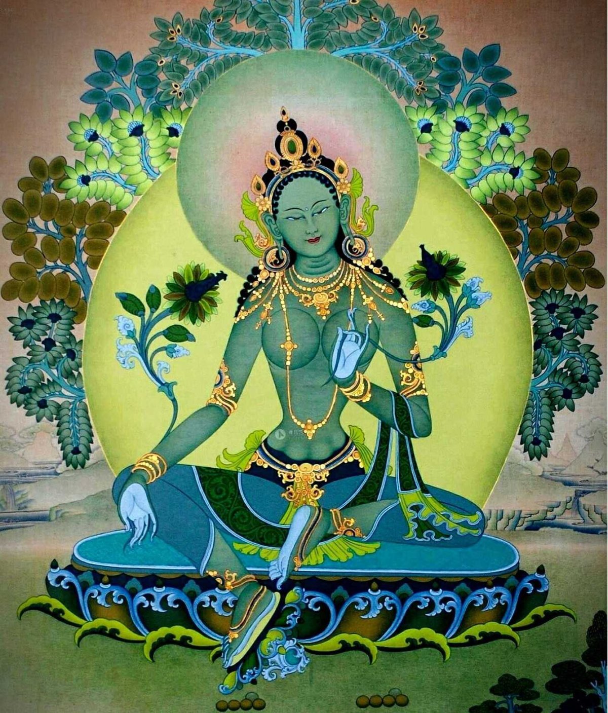 Green Tara Thangka