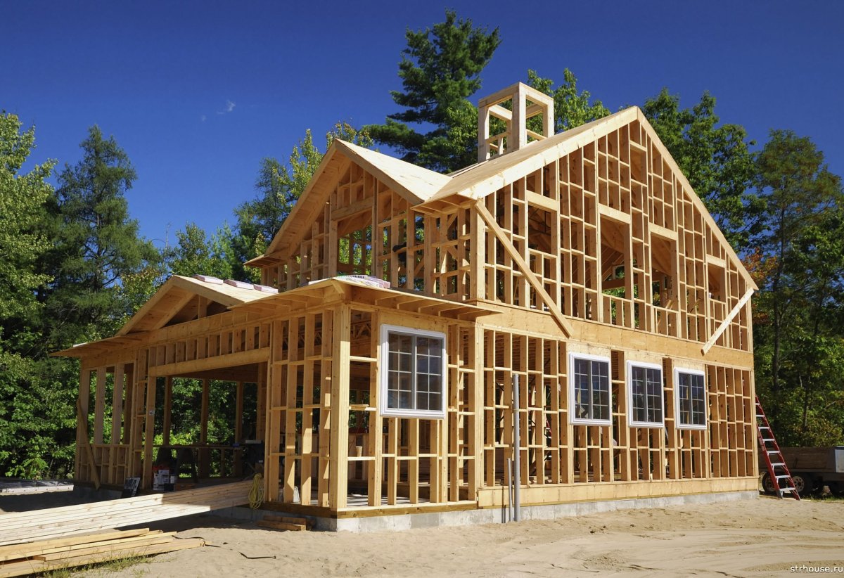 Деревянный дом красивый каркасный