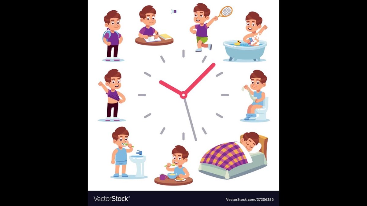 Режим дня вектор