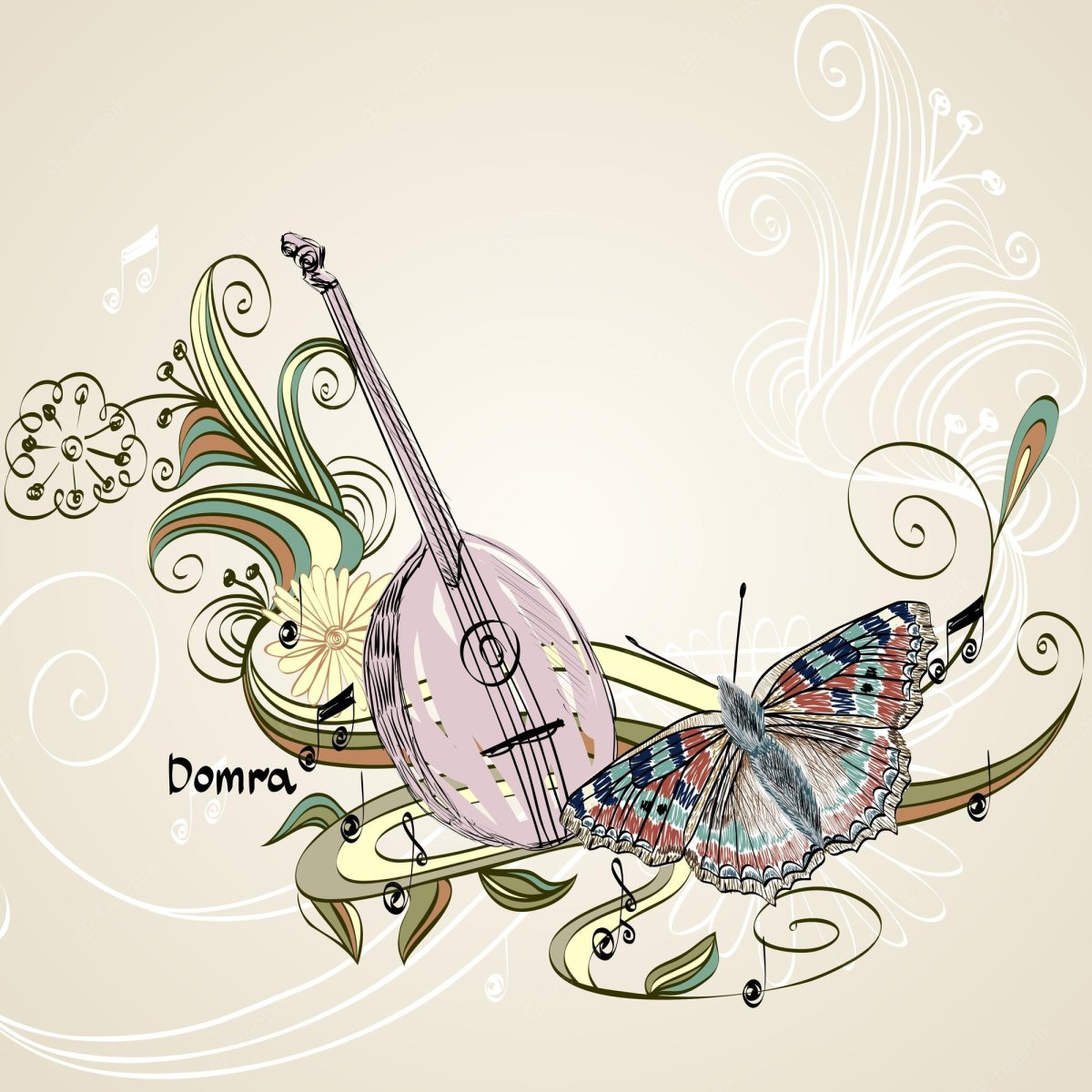 Открытка с домрой