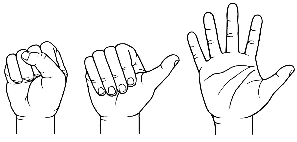 Ладони лежат картинка жесты чб для детей
