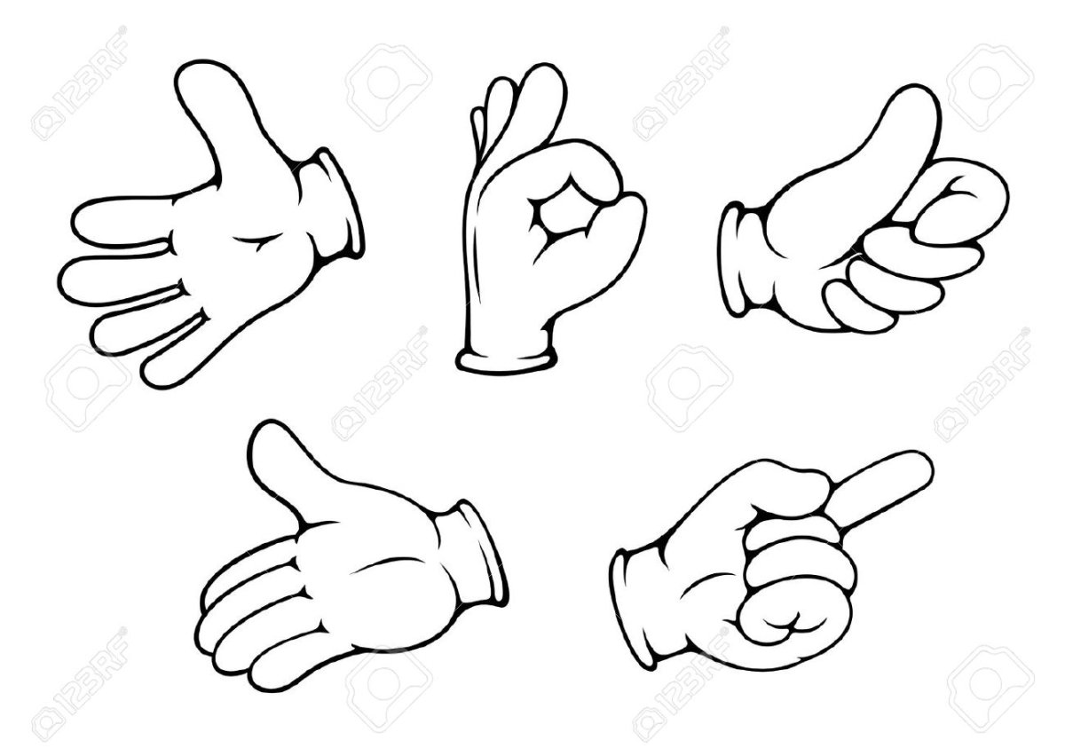 Мультяшная рука в перчатке