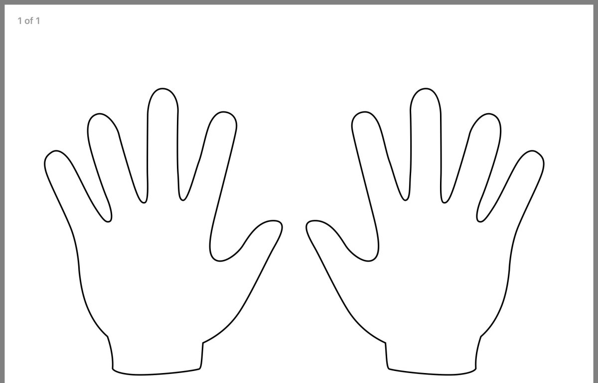 Макет ладошки для вырезания