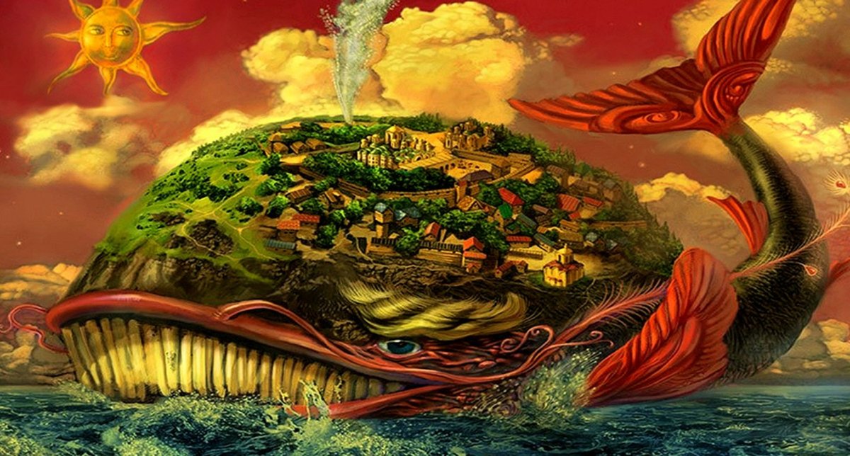 Кит с городом на спине