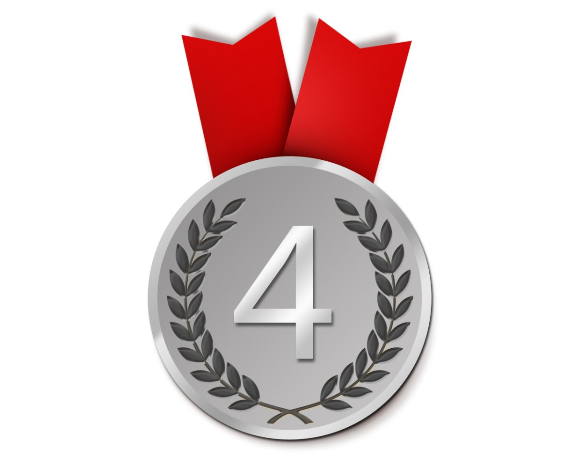 Золотая медаль на белом фоне