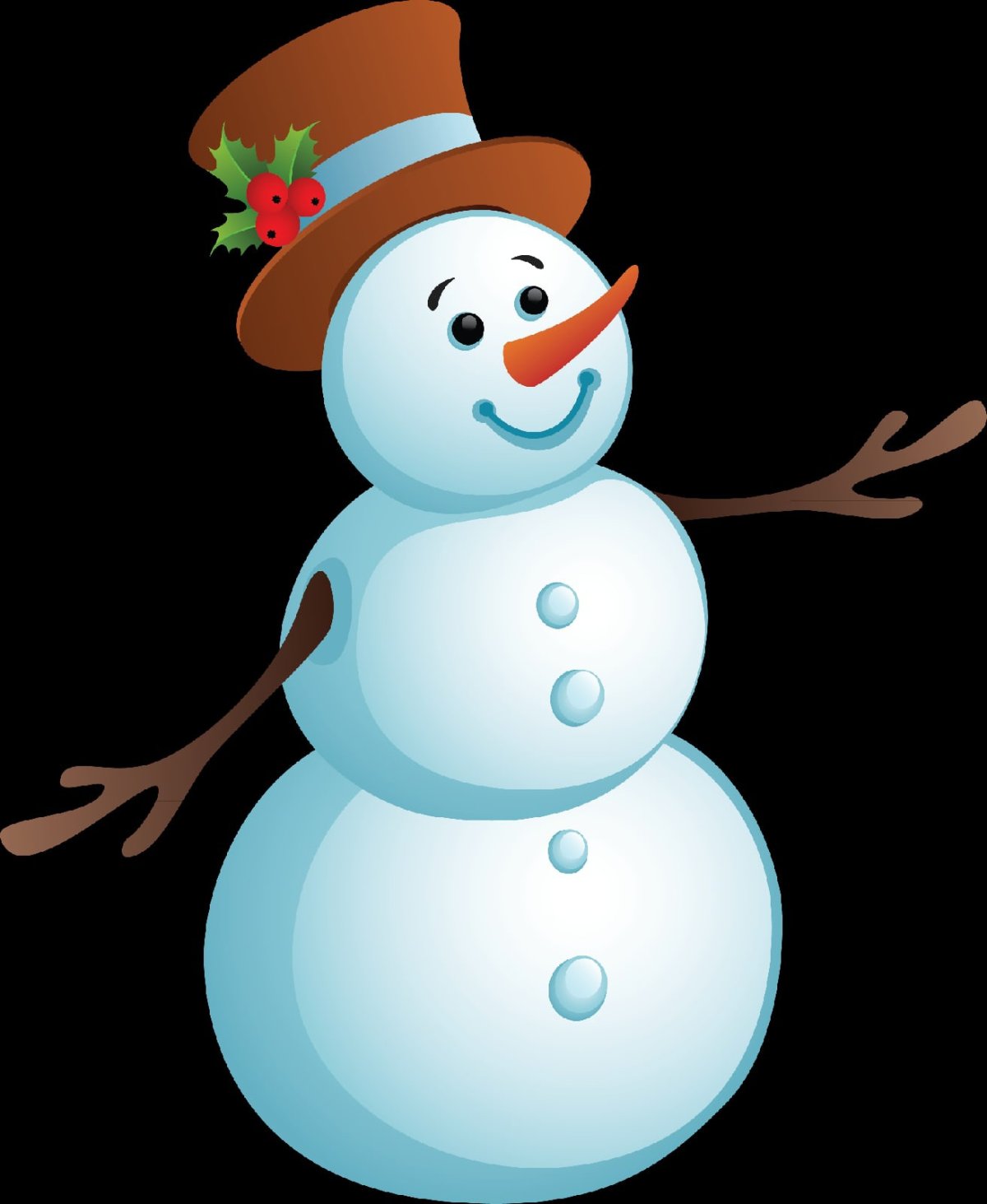 Снеговик на прозрачном фоне