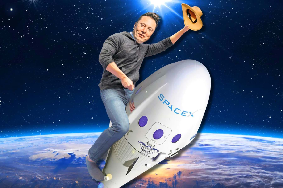 Илон Маск с надписью отлично