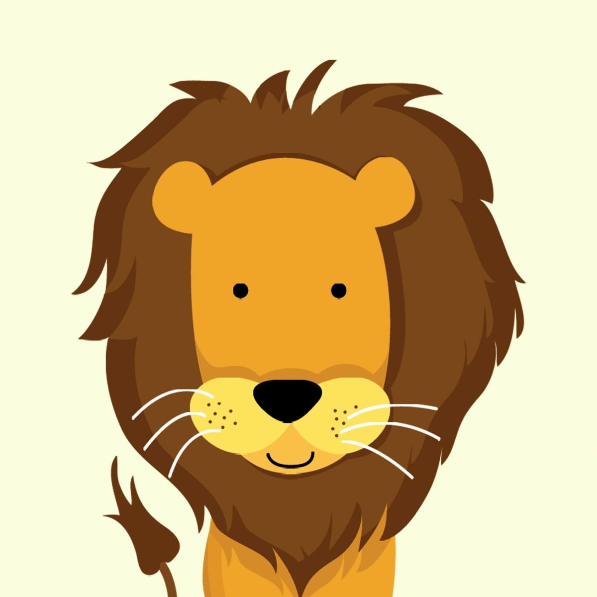 Картинки Лев сидит для детей на фоне голубого неба цветные рисунки