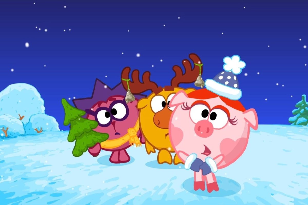 Смешарики Нюша зима