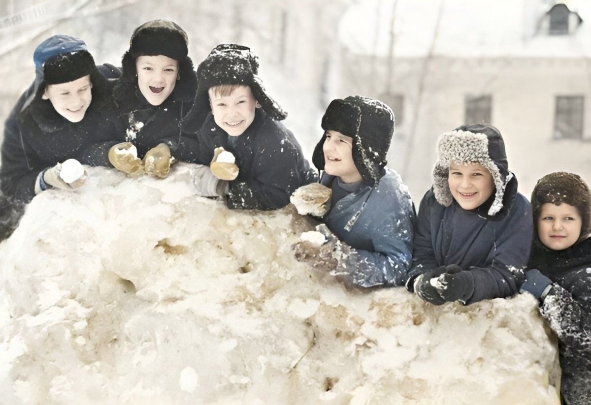 Зимняя одежда советских детей