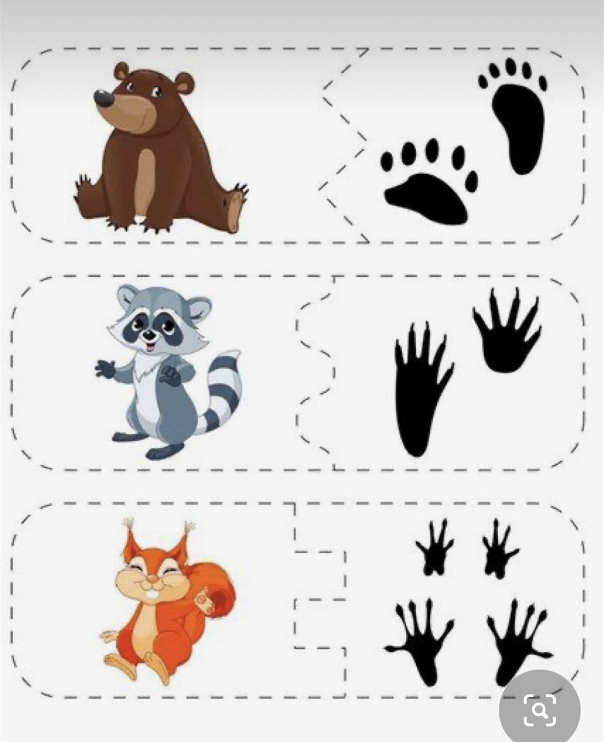 Дидактическая игра чьи следы Дикие животные