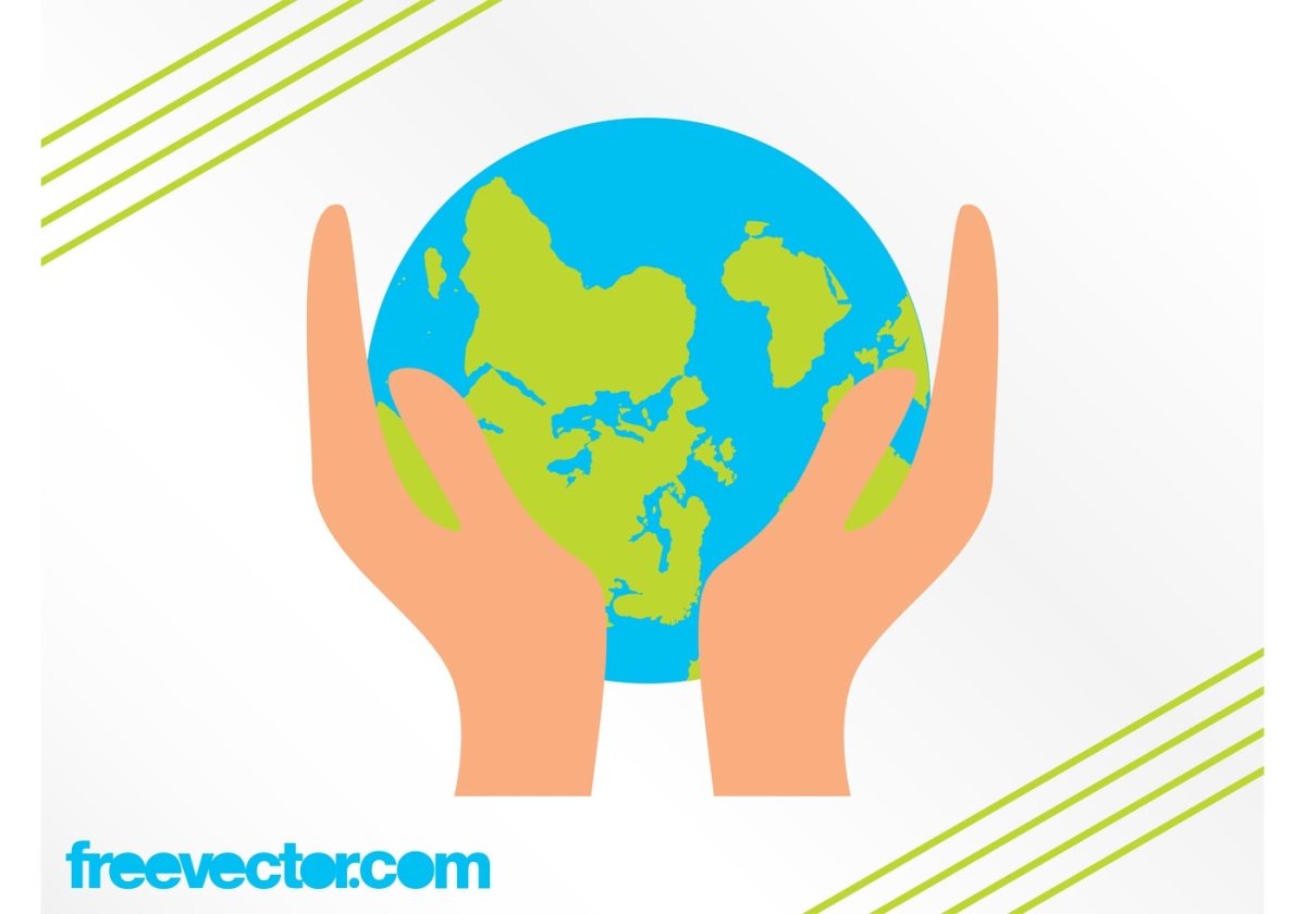 Человек держит землю в руках