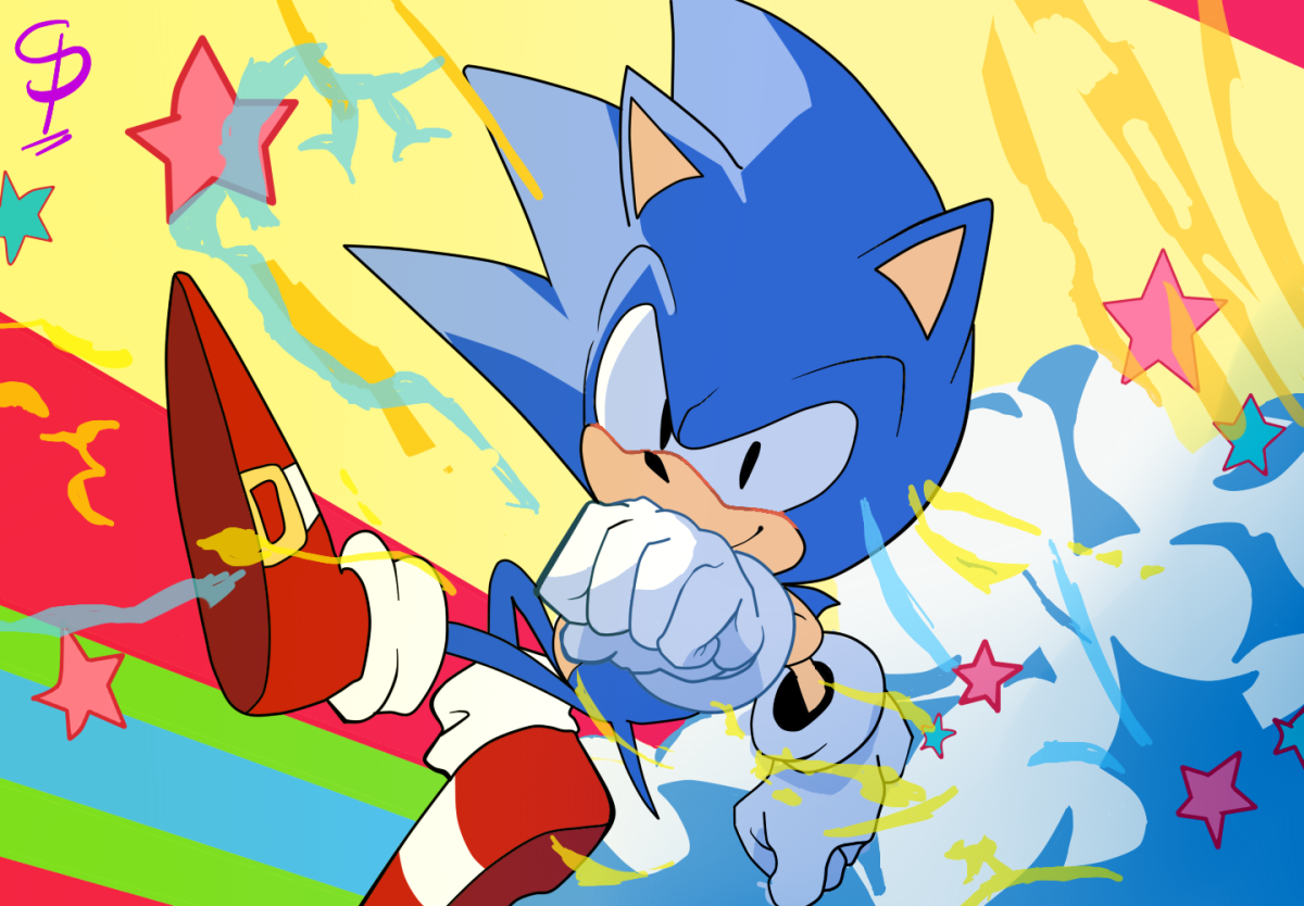 Соник в крутой позе