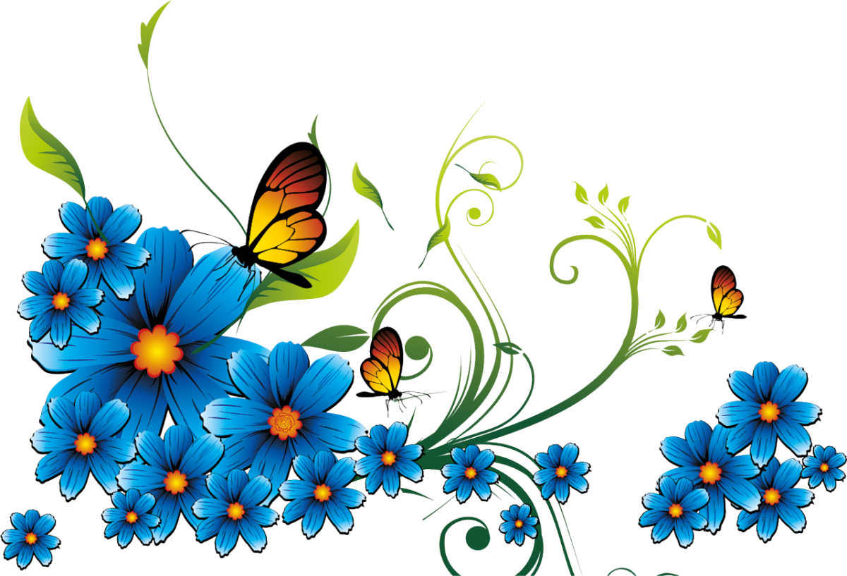 Цветочки на прозрачном фоне