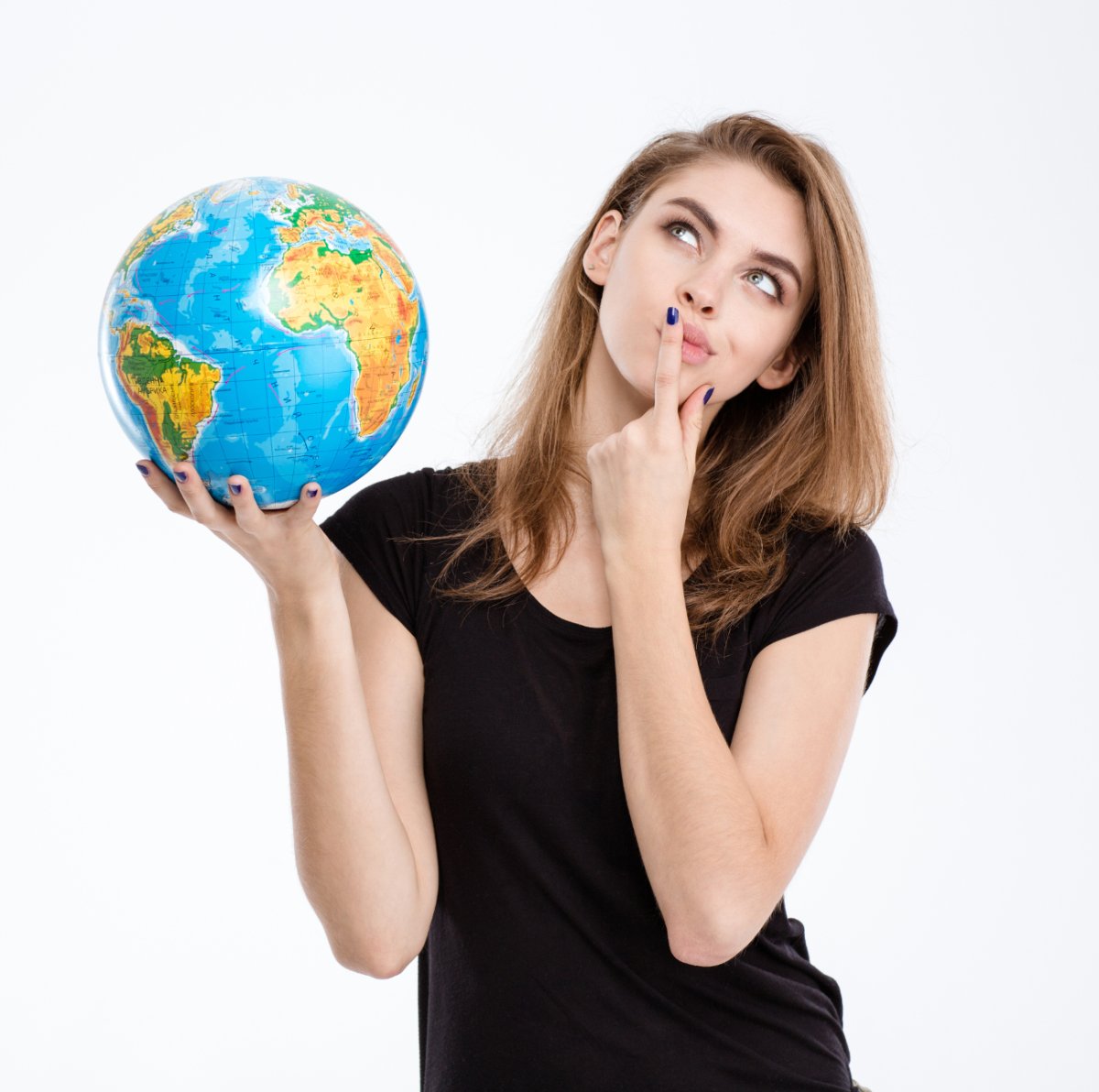 Глобус и много рук