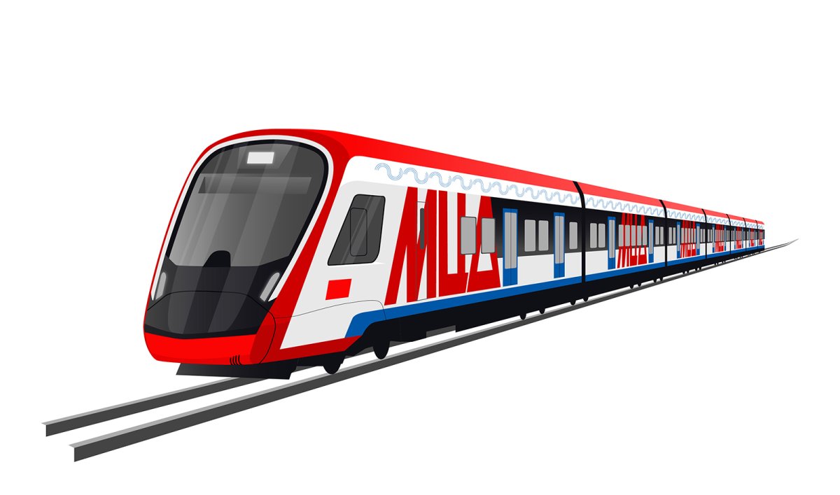 Поезд на прозрачном фоне