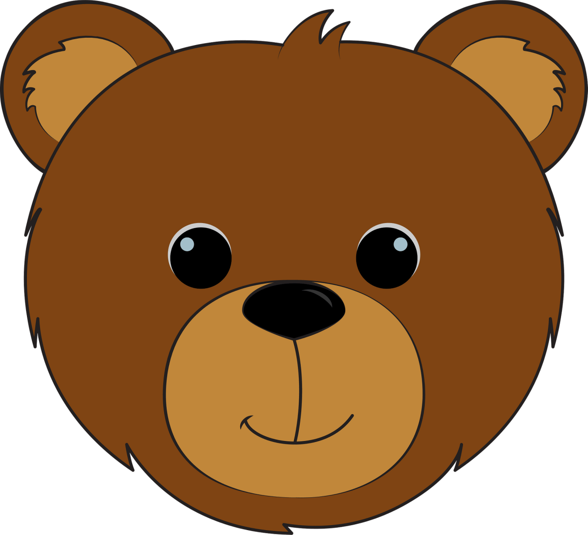 Голова медведя мультяшная