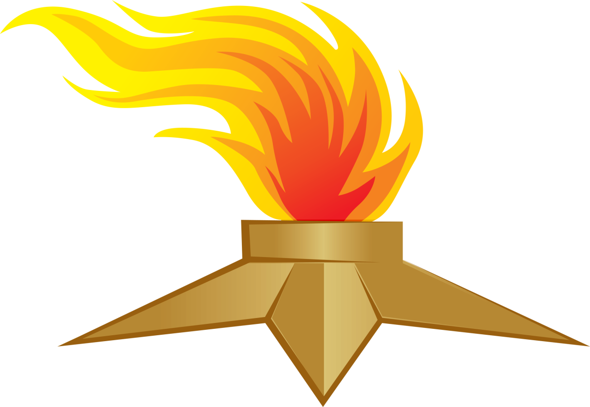 Вечный огонь на прозрачном фоне