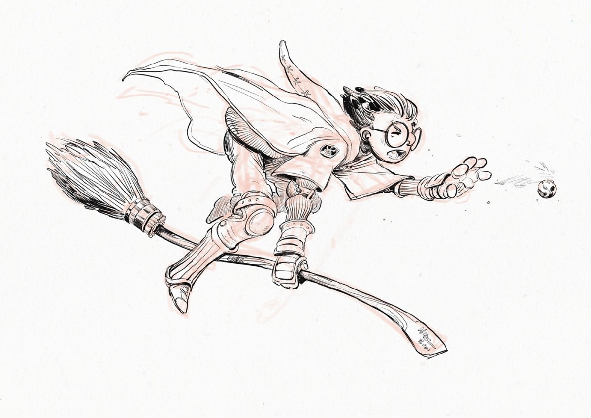 Гарри Поттер полет на метле квиддич