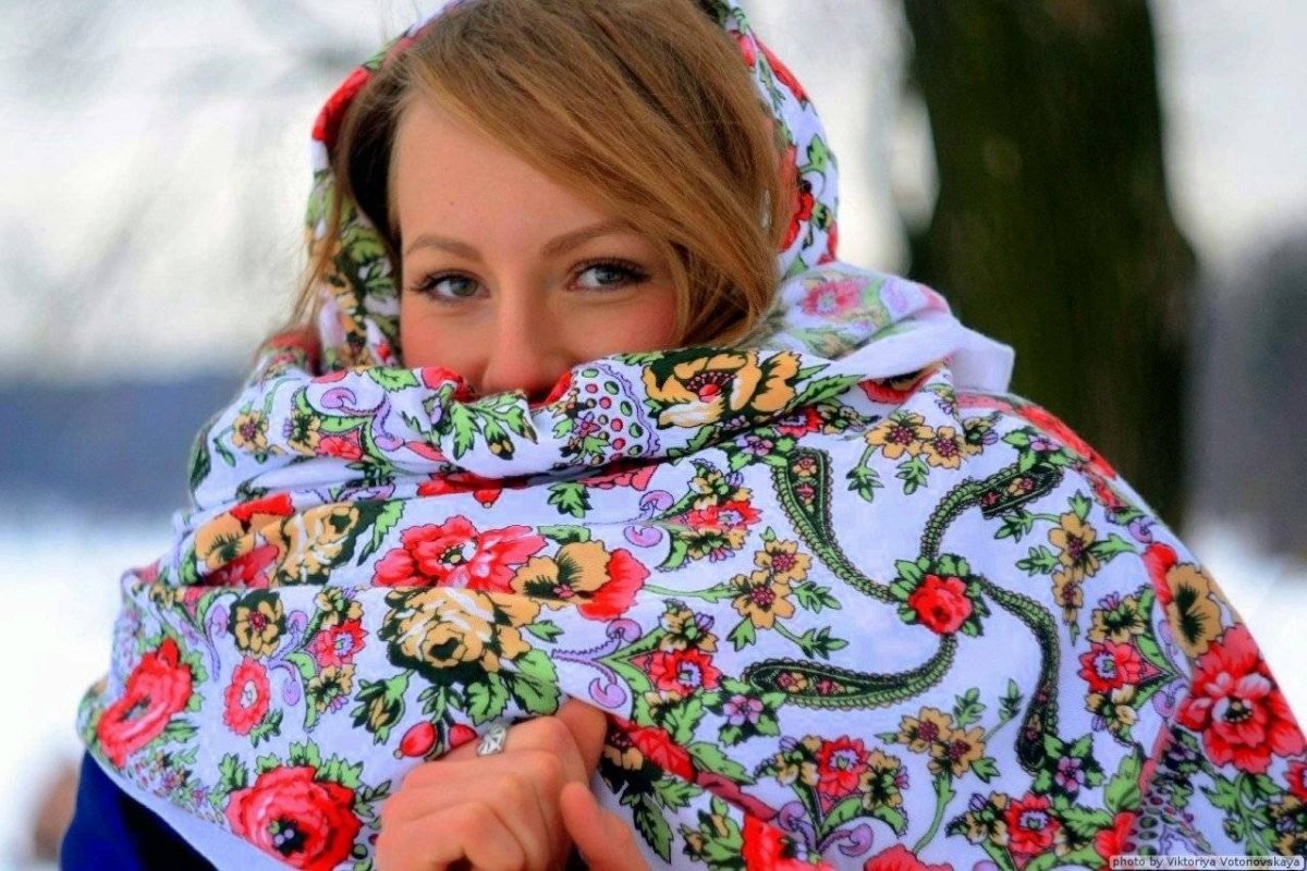 Павлопосадский платок Славянка