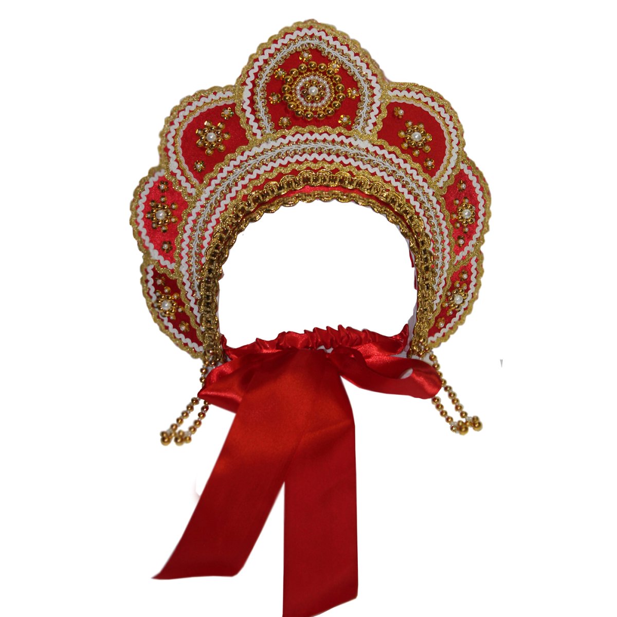 Русский народный кокошник красный