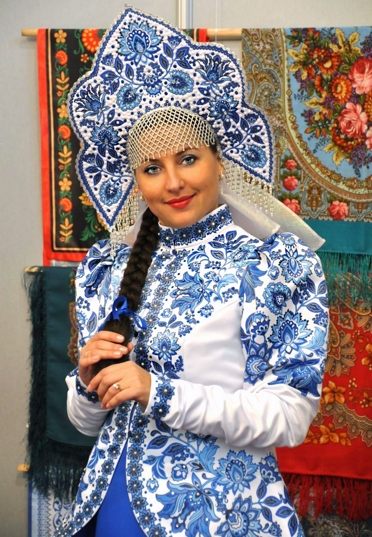 Ансамбль Гжель кокошник