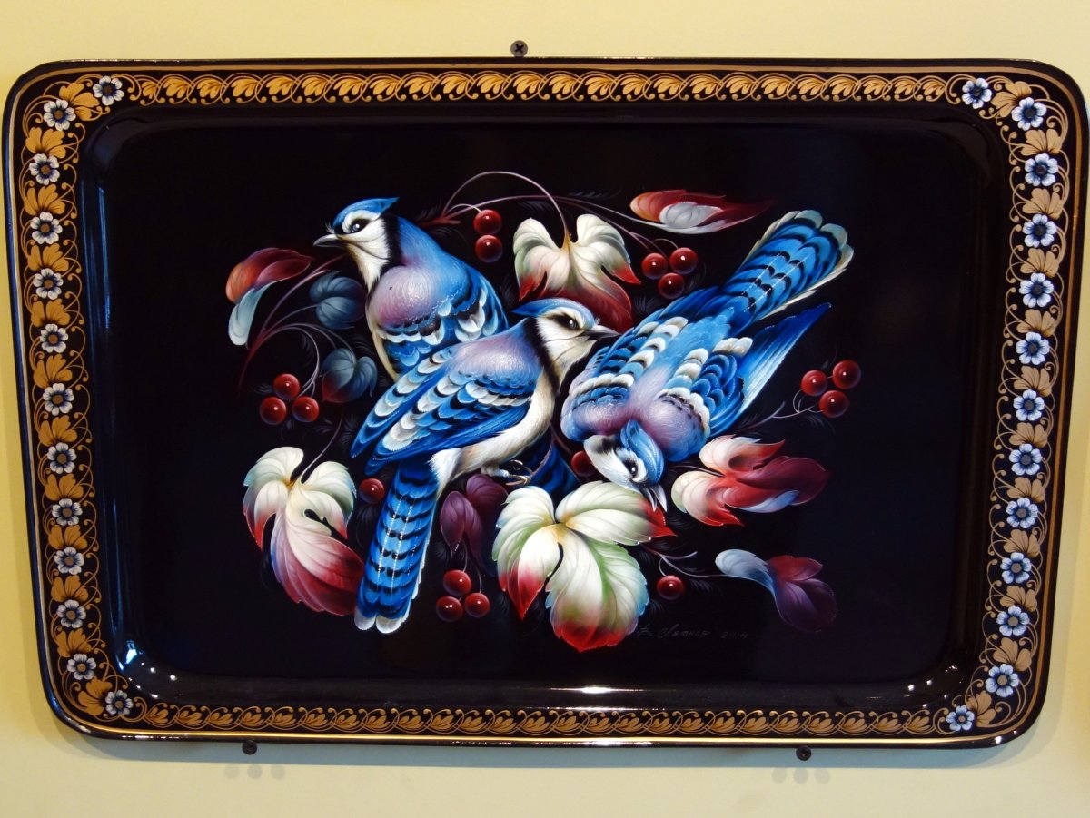 Урало-Сибирская роспись подносы