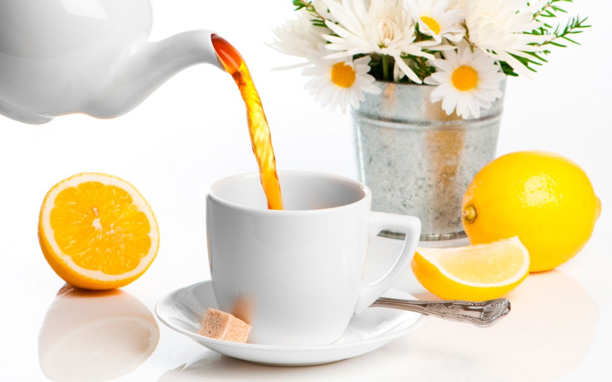 Доброе утро чай с лимоном