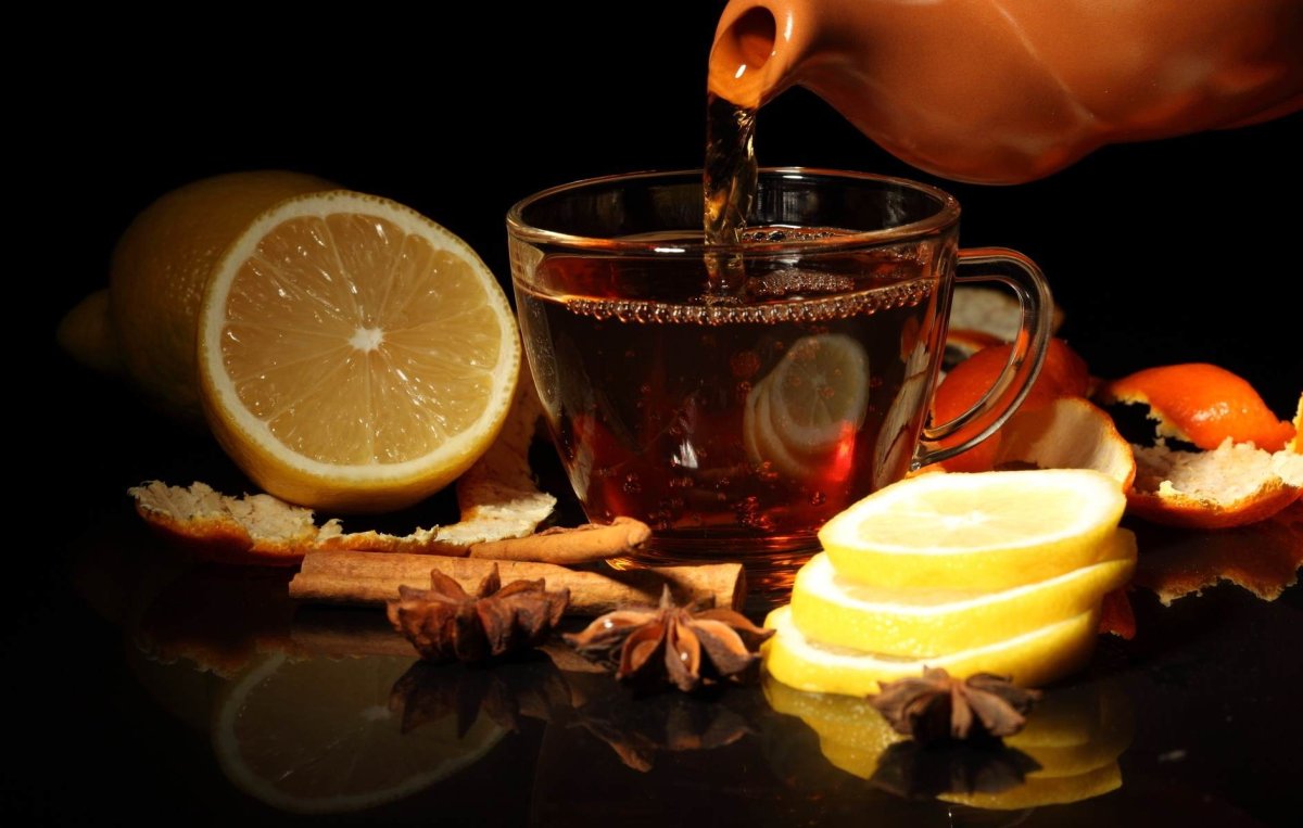 Черный чай с лимоном