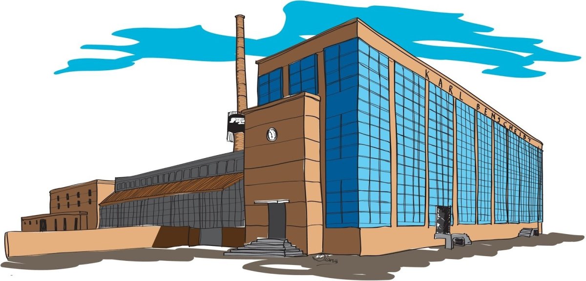 Здание завода иллюстрация
