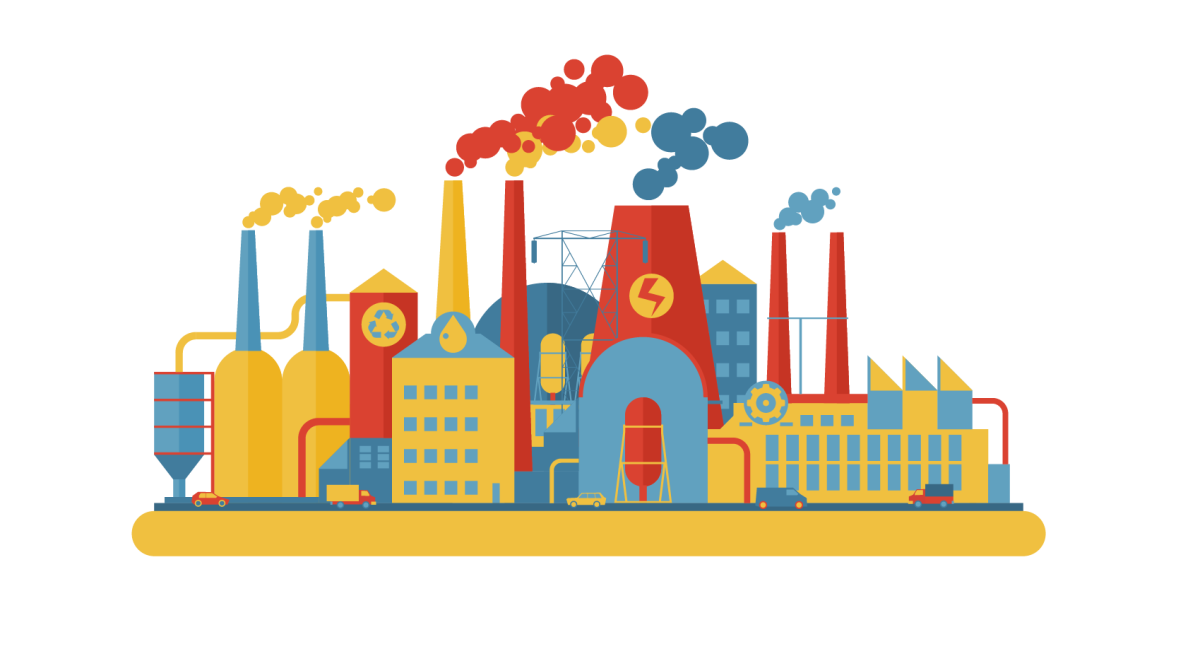 Нарисовать заводы и фабрики