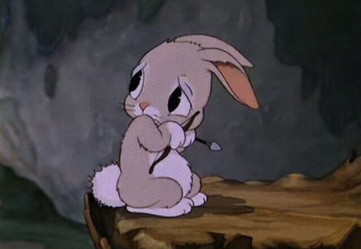 Грустный заяц из мультика