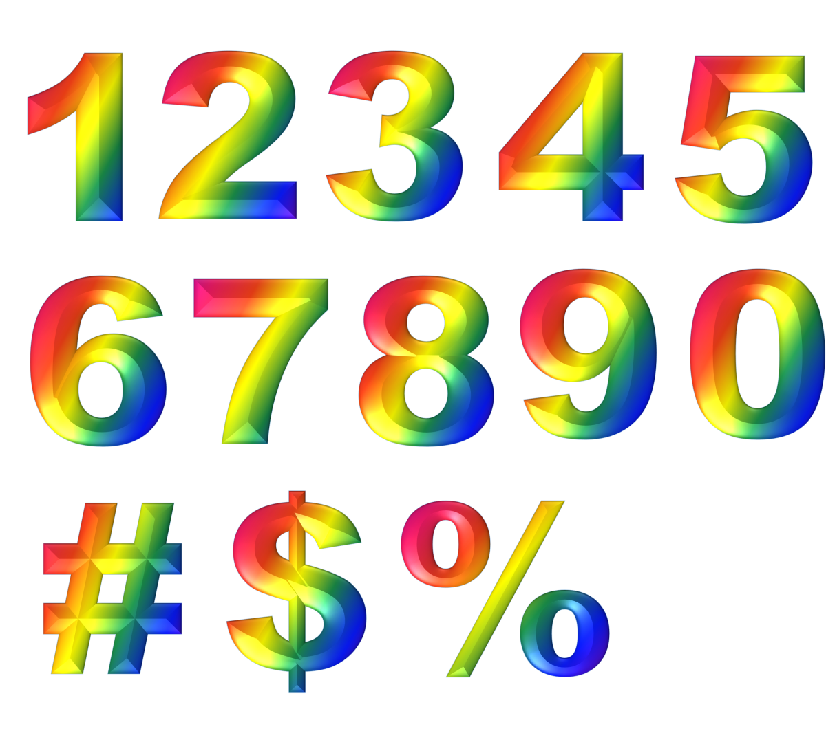 Разноцветные цифры