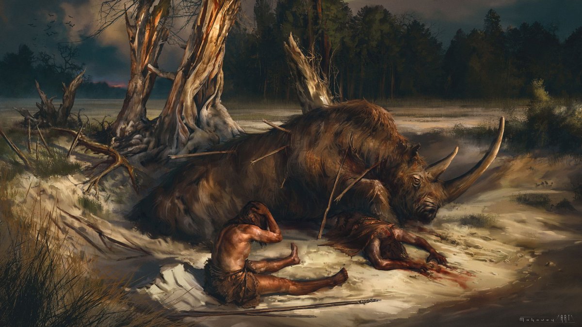 Человек против мамонта