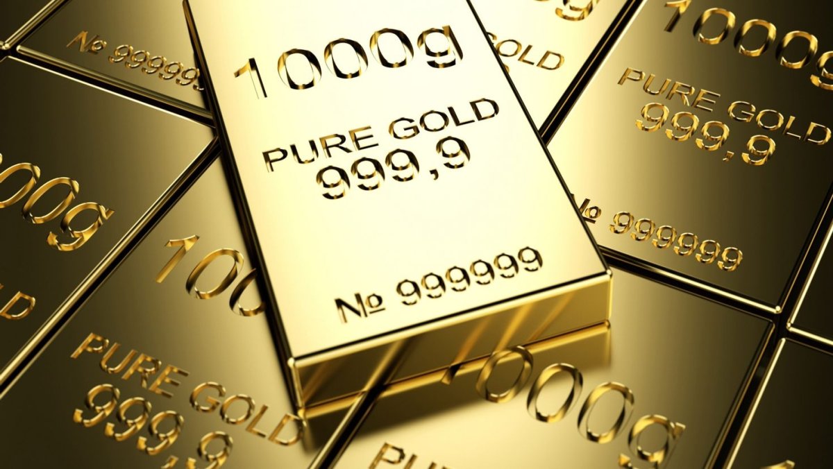 Слиток золота сверху