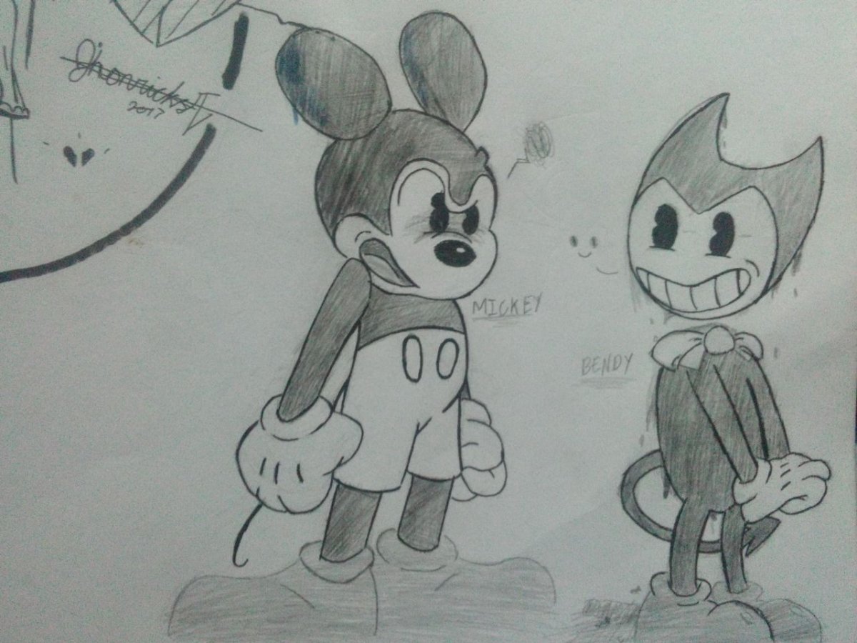 Рисунки Bendy карандашом